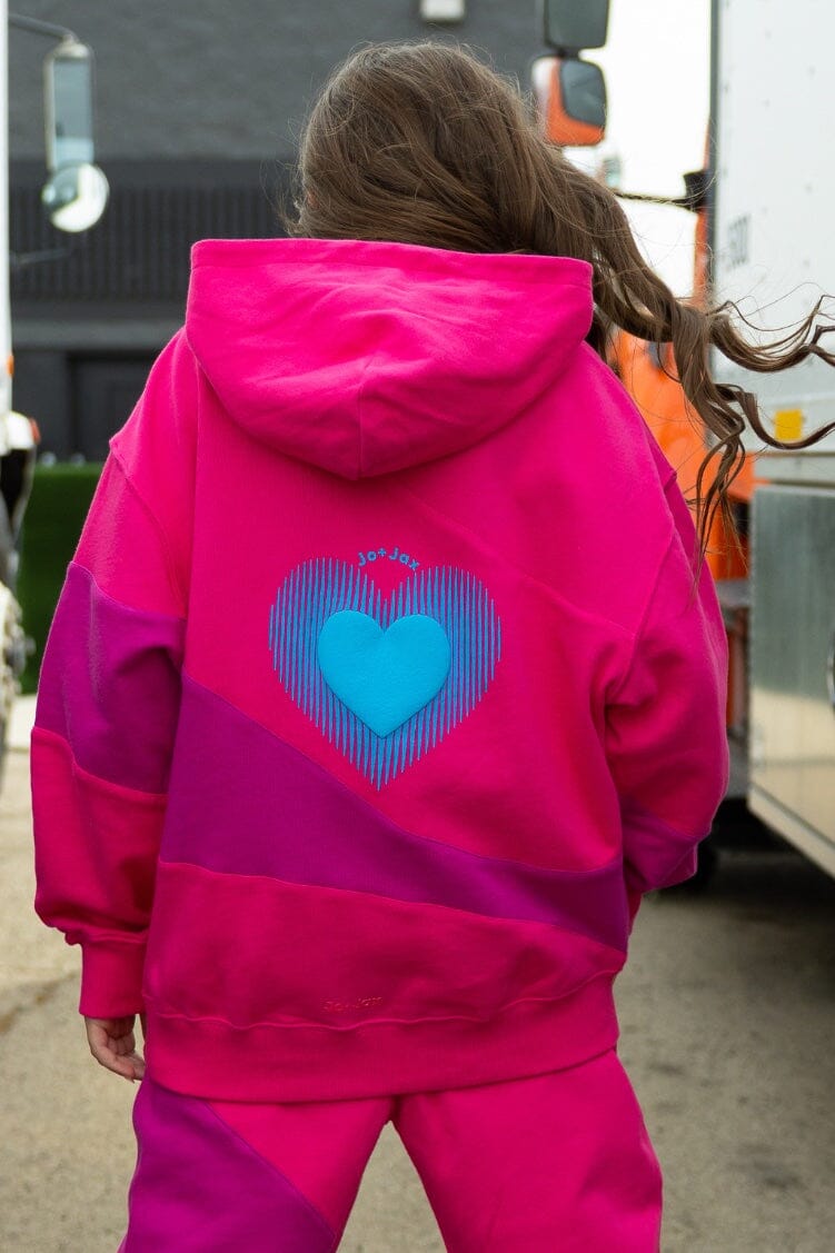 Beating Heart Hoodie To & From - Tops - Sweatshirts Jo+Jax Neon Pink YS