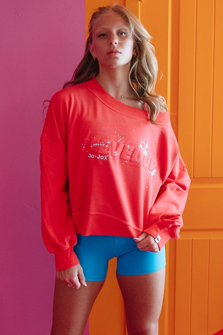 Level Up Cropped Sweatshirt Jo+Jax Watermelon XX-Small Adult