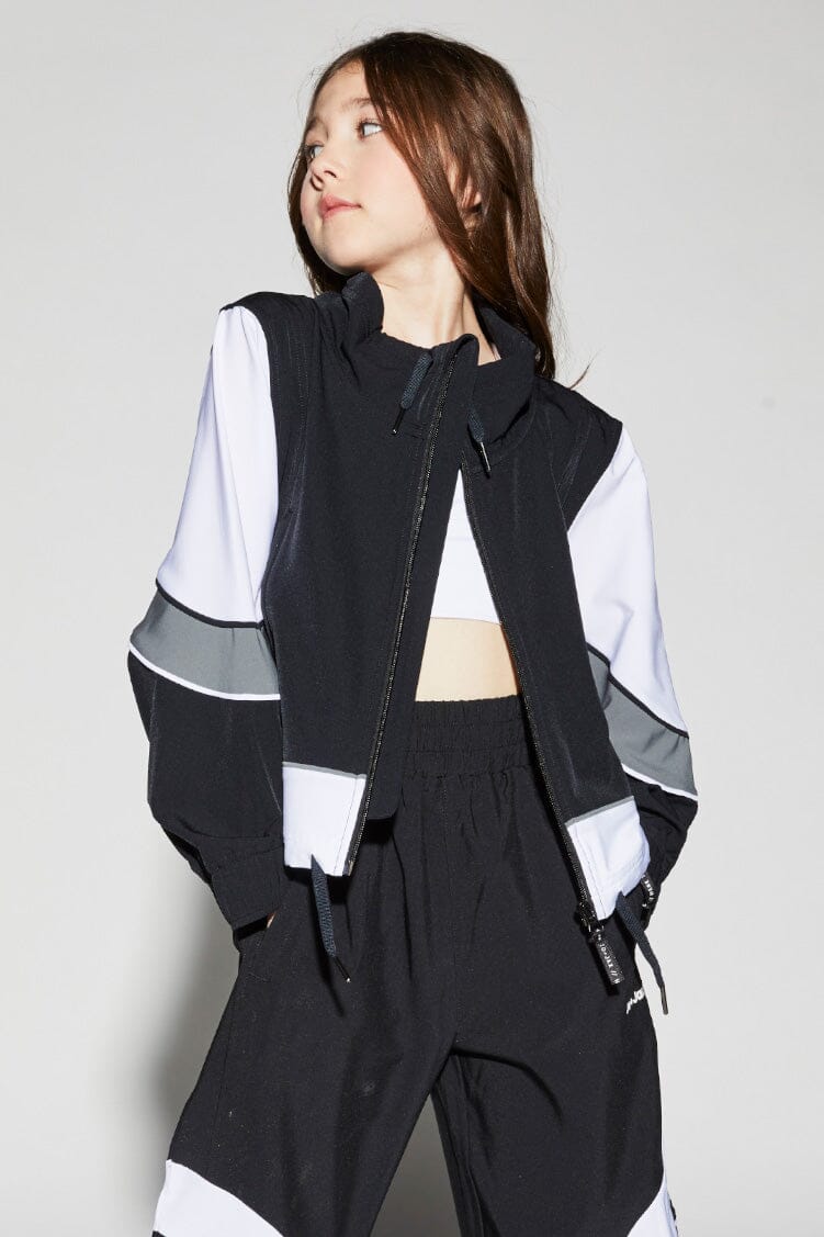 Stadium Jacket Youth To & From - Tops - Jackets Jo+Jax White / Stark Black Youth X-Small