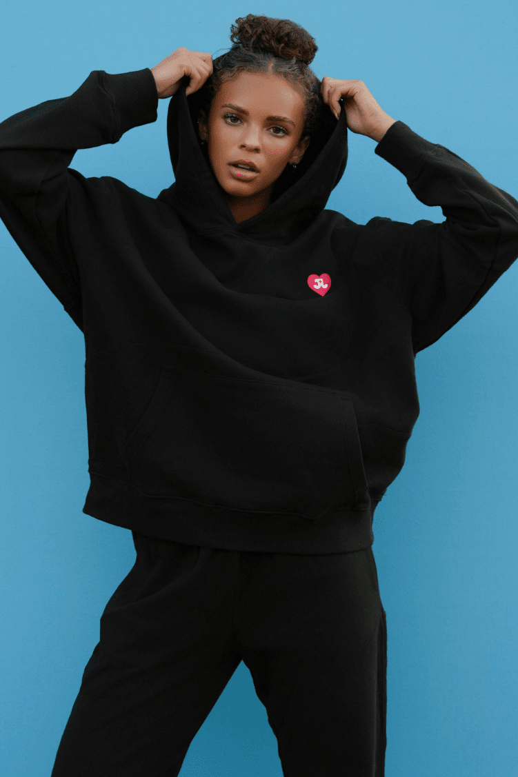 Beating Heart Hoodie To & From - Tops - Sweatshirts Jo+Jax Black XXSA 