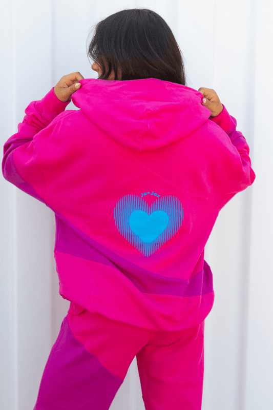 Beating Heart Hoodie To & From - Tops - Sweatshirts Jo+Jax Neon Pink XXSA 