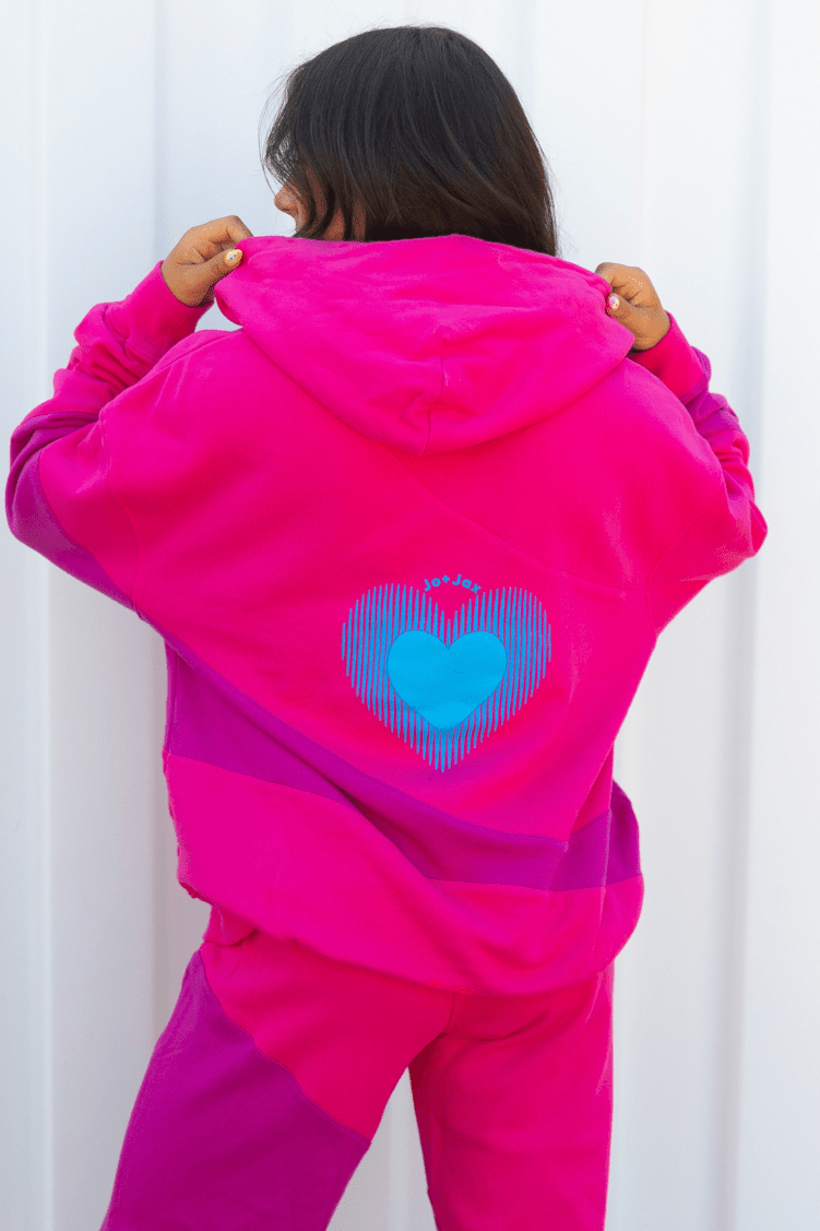 Beating Heart Hoodie To & From - Tops - Sweatshirts Jo+Jax Neon Pink XXSA 
