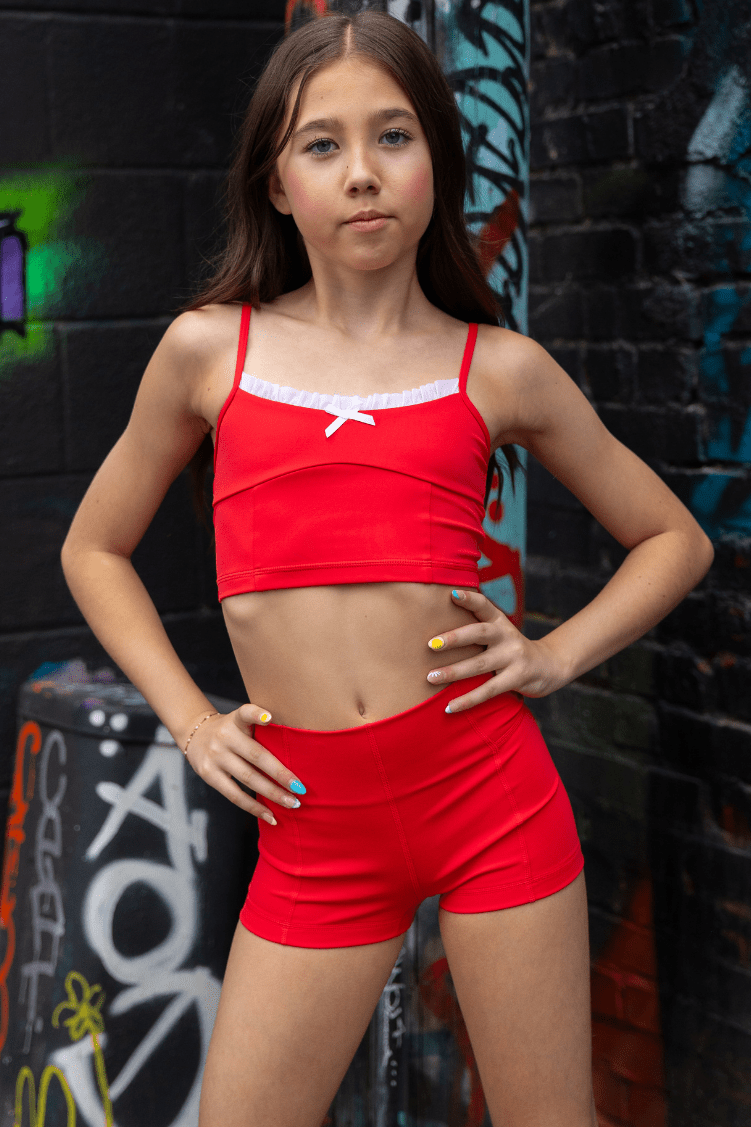 Daydream Crop Fitted Wear - Tops - Crop Tops Jo+Jax Carmine Youth Small 