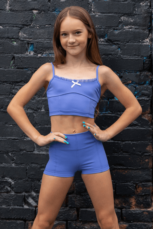 Daydream Crop Fitted Wear - Tops - Crop Tops Jo+Jax Dusty Blue Youth Small 