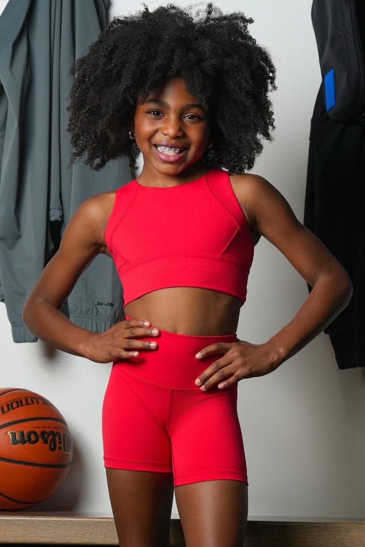 Halftime Tank Fitted Wear - Tops - Tank Tops Jo+Jax Lipstick Youth Small 