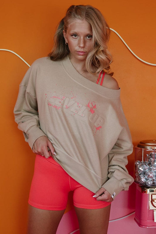 Level Up Cropped Sweatshirt Jo+Jax Latte XX-Small Adult 