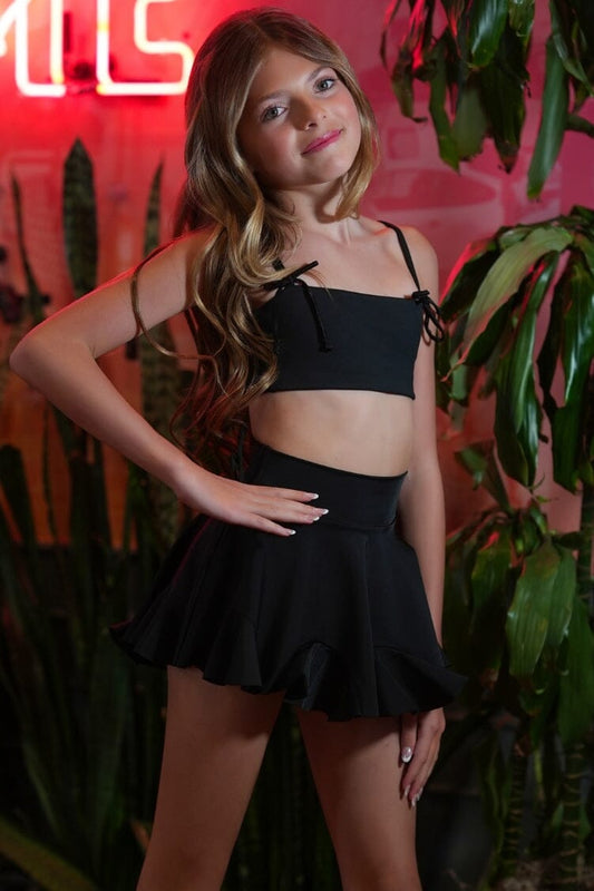 Whimsy Top Fitted Wear - Tops - Bra Tops Jo+Jax Black Youth X-Small 