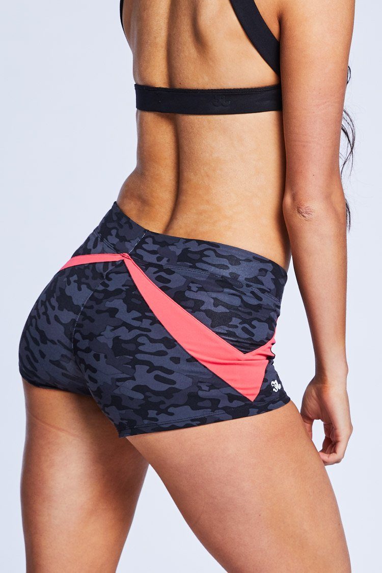 Astro Shorts Fitted Wear - Bottoms - Shorts Jo+Jax Black Camo/Coral X-Small Adult 