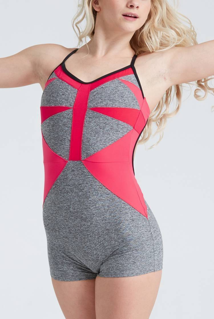 Astro Uni Fitted Wear - One Pieces - Unitards Jo+Jax Gray Heathered/Coral X-Small Adult 