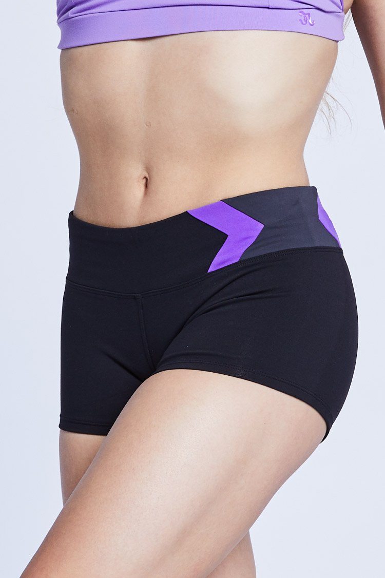 Chevron Shorts Fitted Wear - Bottoms - Shorts Jo+Jax Black/Purple X-Small Adult 