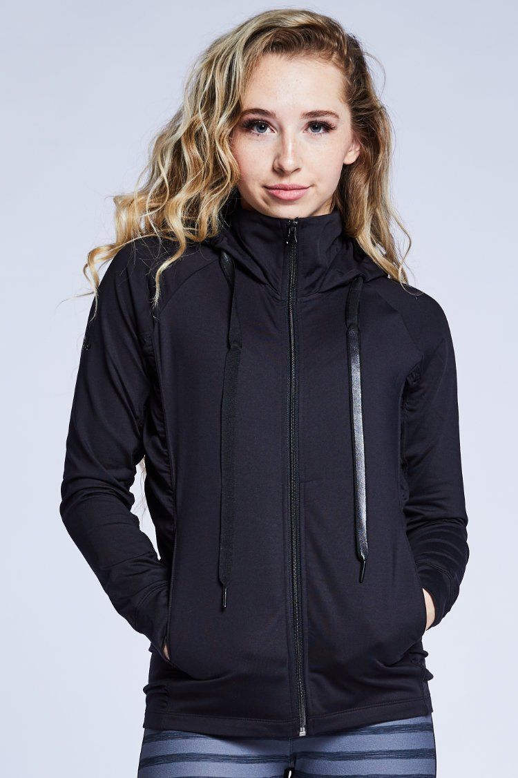 Fiora Jacket Warm-ups - Tops - Jackets Jo+Jax Black X-Small Adult 