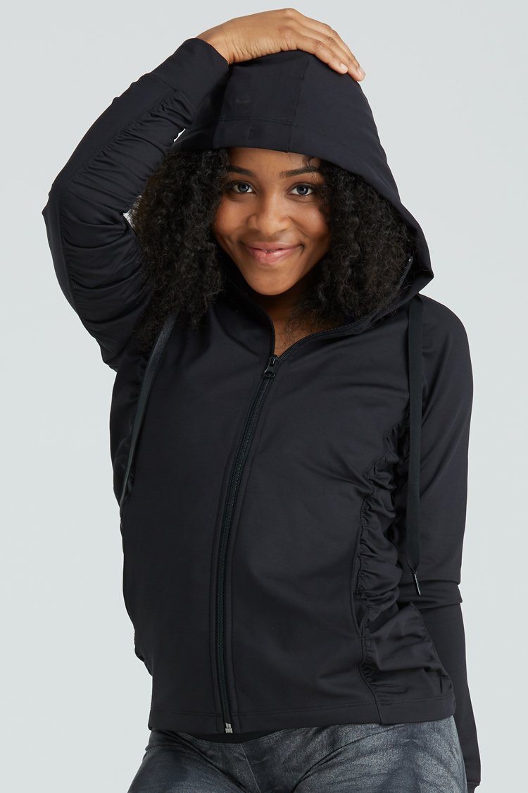 Fiora Jacket Warm-ups - Tops - Jackets Jo+Jax Black Youth Large 