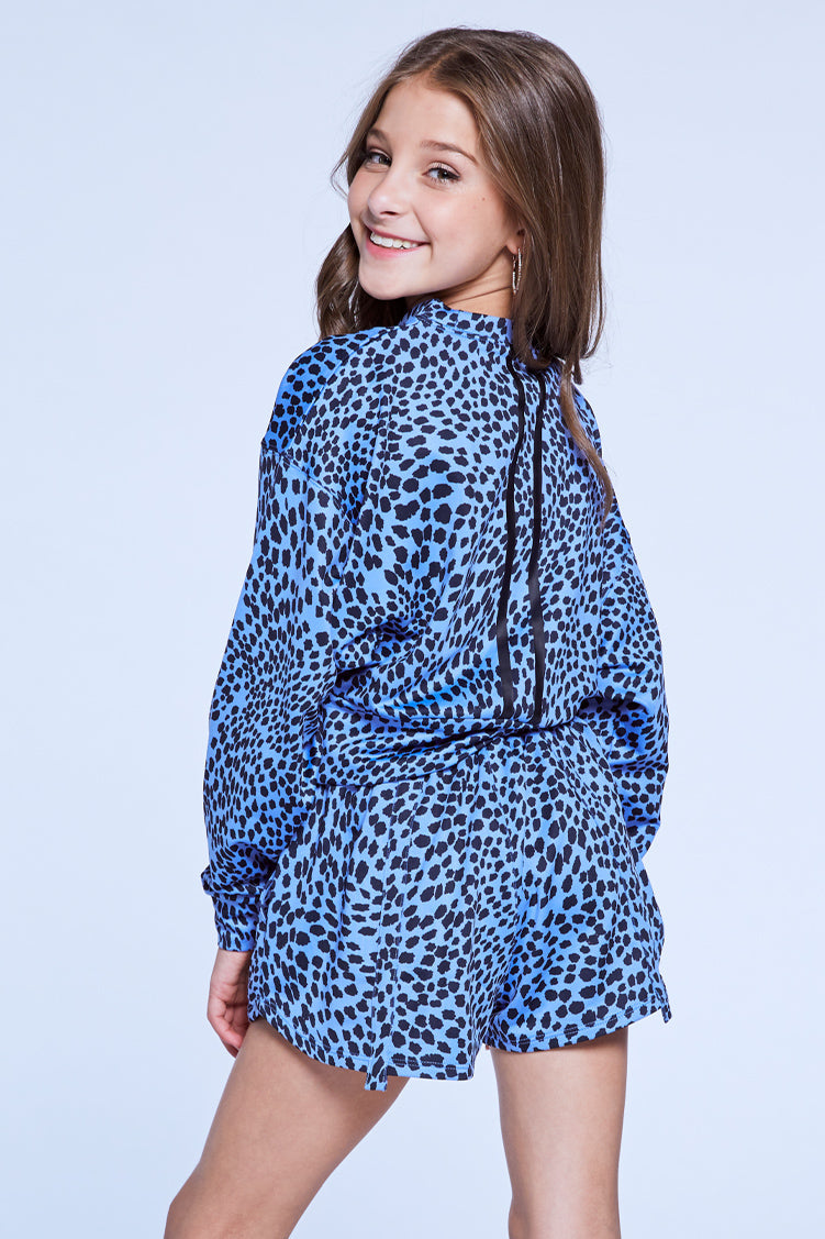 Jenna Streamline Sweatshirt Iris Cheetah To & From - Tops - Pullovers Jo+Jax 