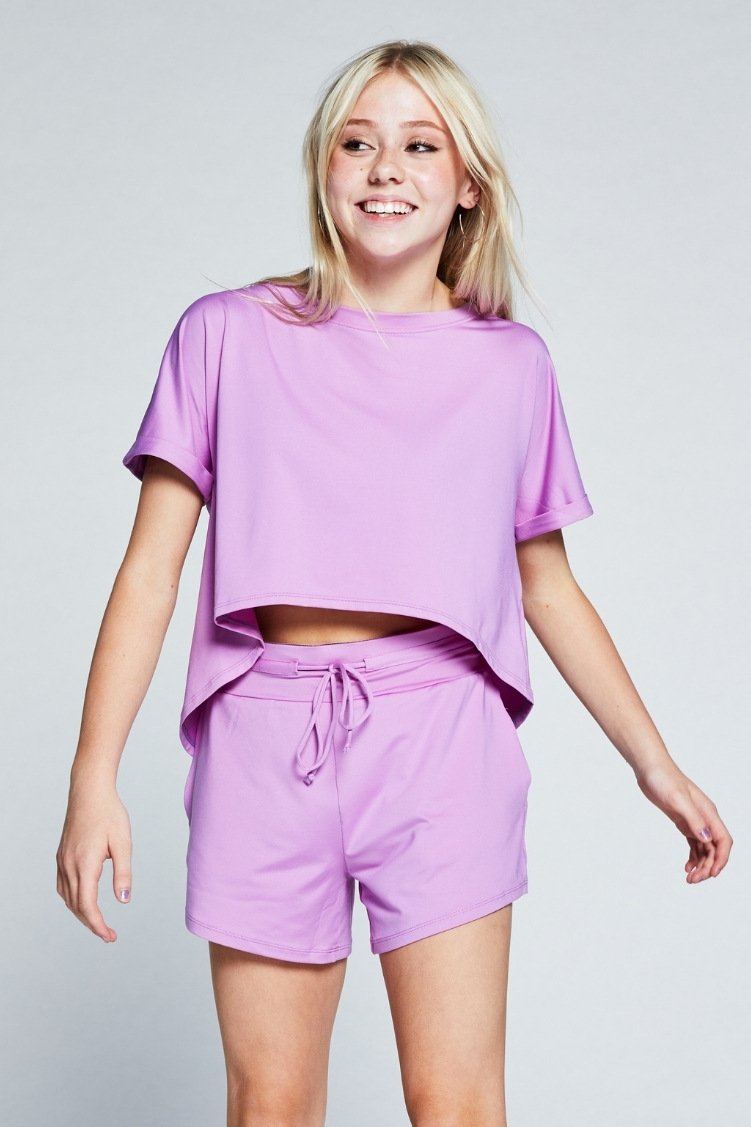Motion Tee To & From - Tops - Short Sleeve Tees Jo+Jax Bright Lavender XX-Small Adult 