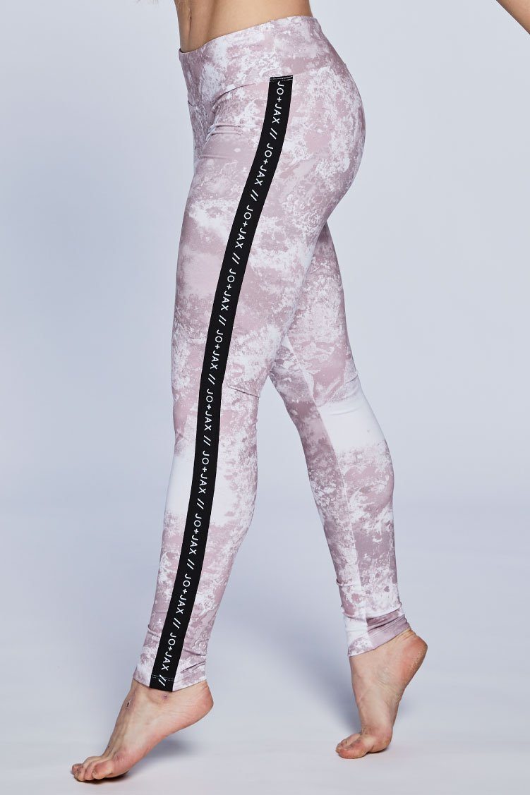 Racer Leggings Fitted Wear - Bottoms - Leggings Jo+Jax Pink Champagne/ Black Branded XX-Small Adult 