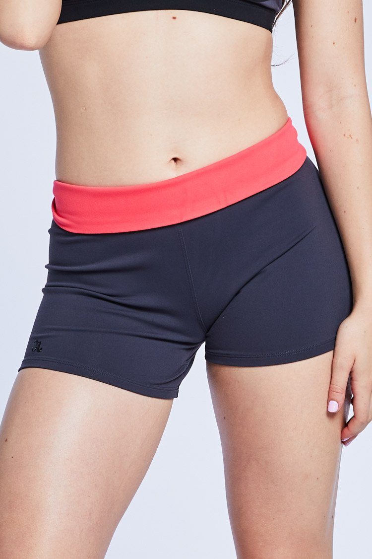 Roll Down Shorties Fitted Wear - Bottoms - Shorts Jo+Jax Gray/Coral X-Small Adult 