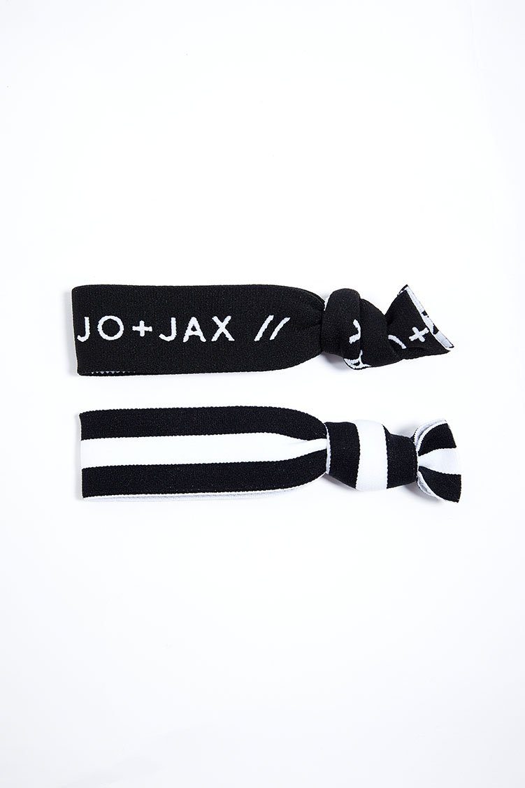Top Notch Hair-Tie 2-Pack Accessories - Wearables - Headbands Jo+Jax White Stripe/Black Branded (Pack C) One Size 