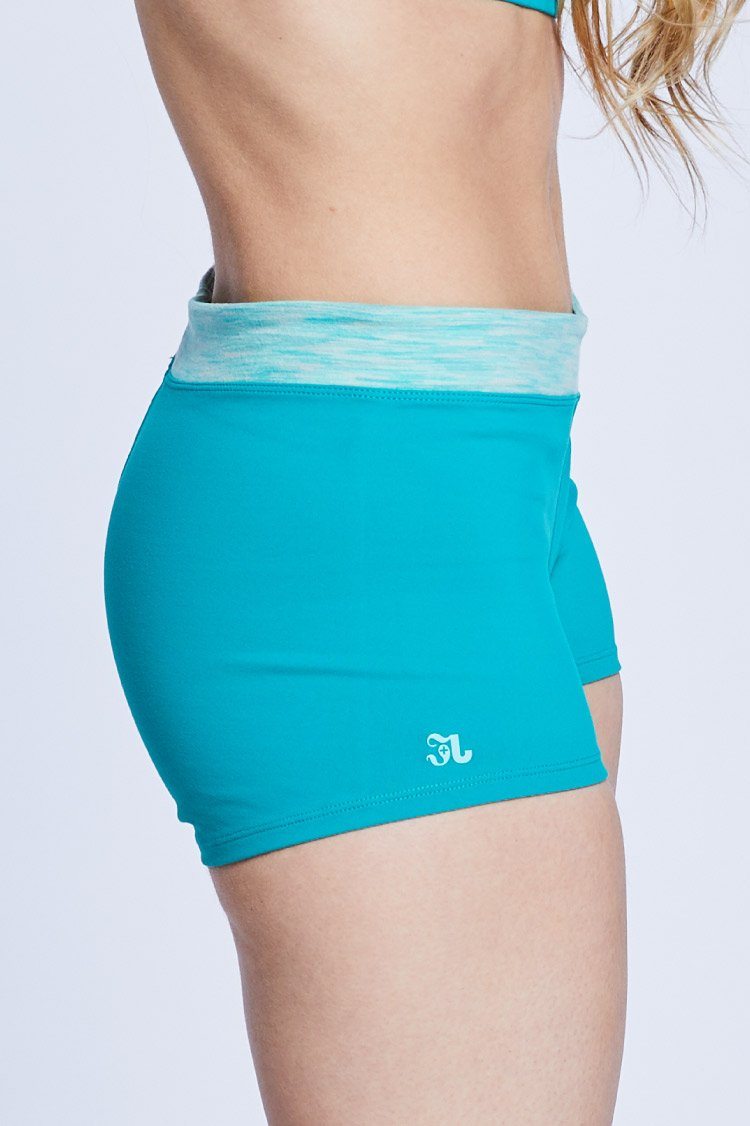 Two Tone Shorties Fitted Wear - Bottoms - Shorts BT Jade Green/Green Space Dye X-Small Adult 