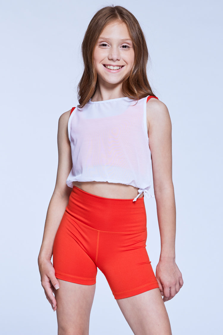 Upbeat Crop Fitted Wear - Tops - Crop Jo+Jax White Youth Small 