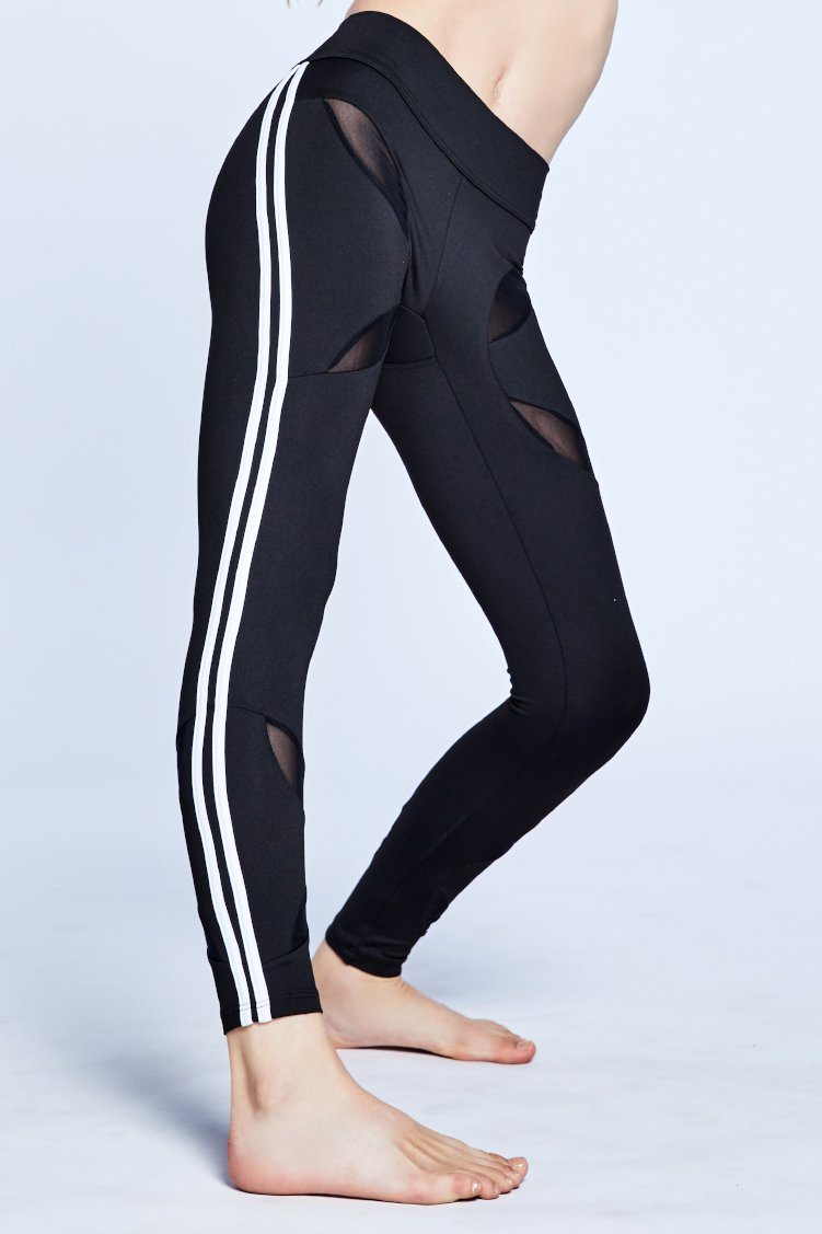 Victory Leggings Fitted Wear - Bottoms - Leggings Jo+Jax Black/White Youth Small 